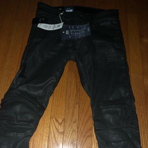 G STAR JEANS 5620 SUPER SLIM ZIP KNEE DISTRESSED